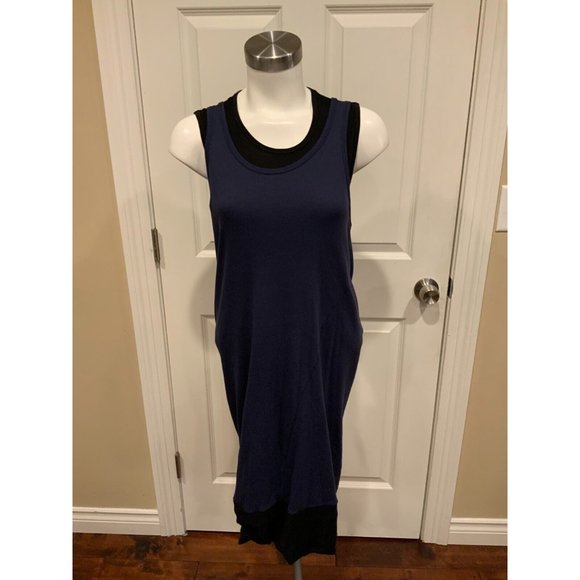 Proenza Schouler White Label Blue Ribbed Double Layer Tank Dress, Sz M NWT! $295 - Picture 1 of 6